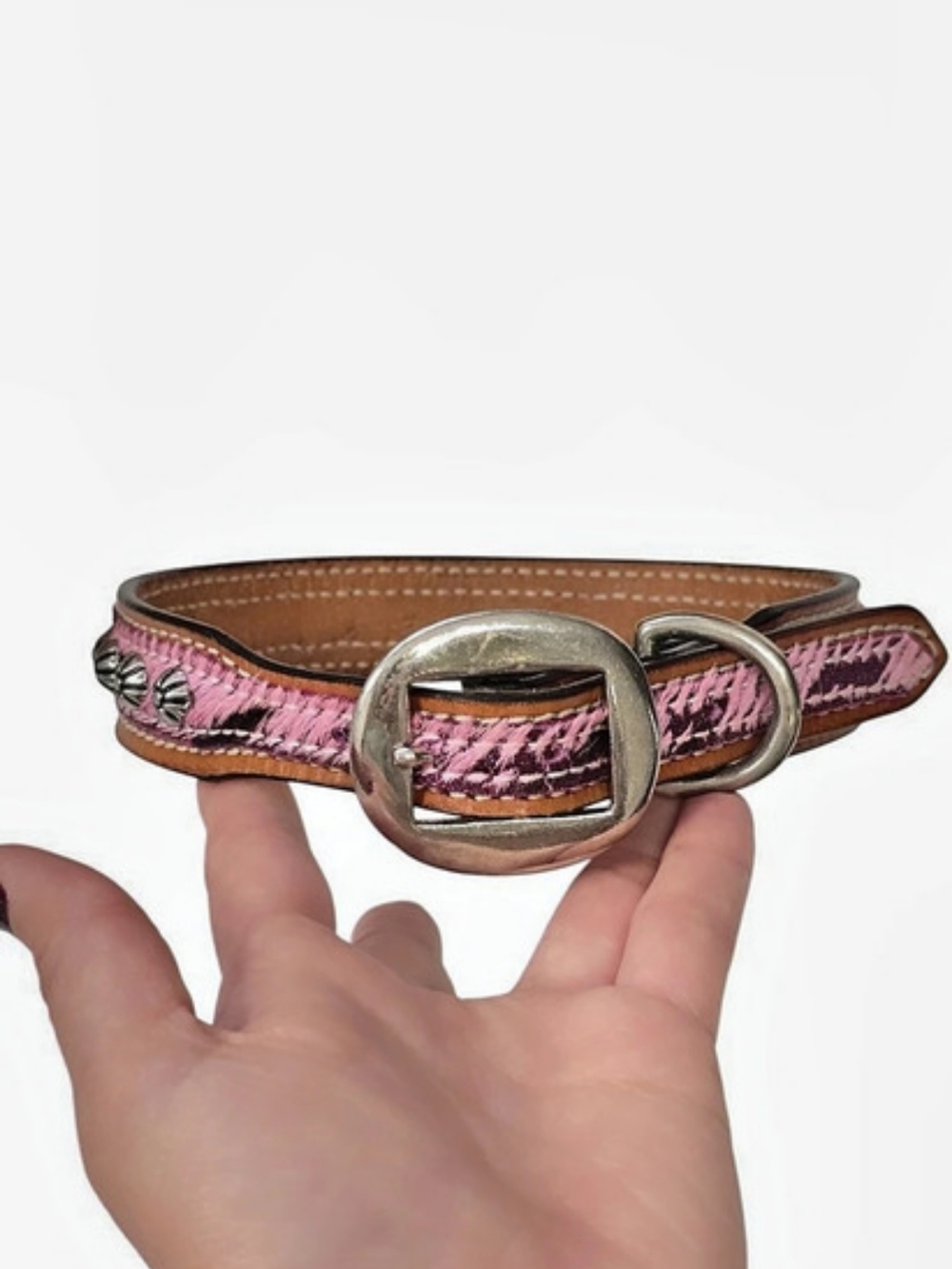 Hair-on Hide Western Dog Collar